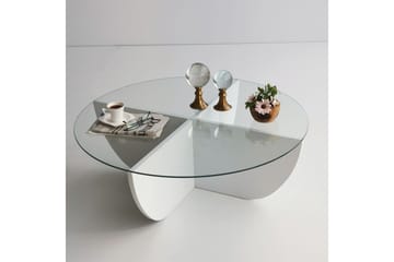 Vellavie Soffbord 90x30x90 cm Runt - Vit - Möbler - Bord & matgrupp - Soffbord