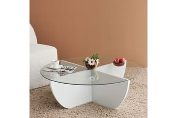 Vellavie Soffbord 90x30x90 cm Runt - Vit - Möbler - Bord & matgrupp - Soffbord