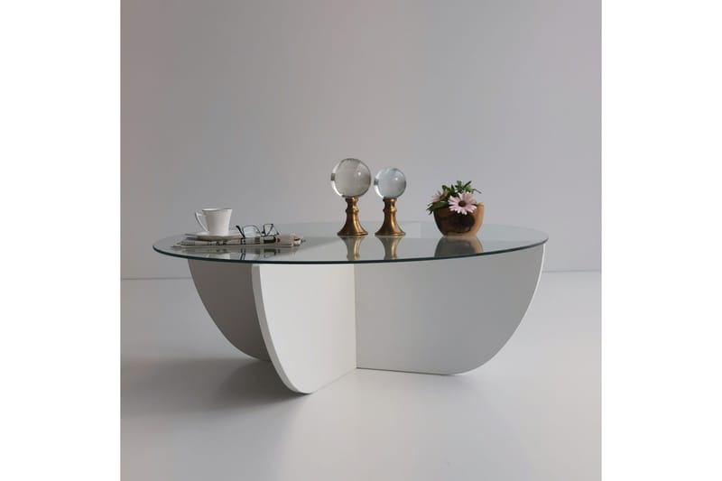 Vellavie Soffbord 90x30x90 cm Runt - Vit - Möbler - Bord & matgrupp - Soffbord