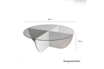 Vellavie Soffbord 90x30x90 cm Runt - Vit - Möbler - Bord & matgrupp - Soffbord