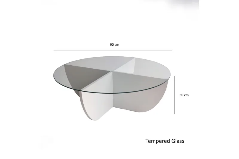 Vellavie Soffbord 90x30x90 cm Runt - Vit - Möbler - Bord & matgrupp - Soffbord