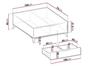 Vemdalen Soffbord 104 cm - Brun med svarta ben - Möbler - Bord & matgrupp - Soffbord - Soffbord med förvaring