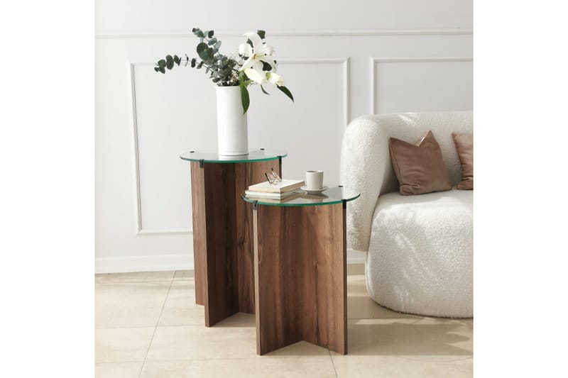 Vintalle Satsbord 60x40x60 cm Runt - Brun - Möbler - Bord & matgrupp - Soffbord