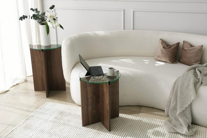 Vintalle Satsbord 60x40x60 cm Runt - Brun - Möbler - Bord & matgrupp - Soffbord