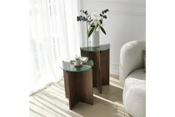 Vintalle Satsbord 60x40x60 cm Runt - Brun - Möbler - Bord & matgrupp - Soffbord