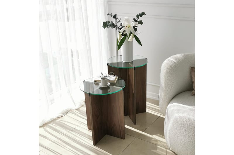 Vintalle Satsbord 60x40x60 cm Runt - Brun - Möbler - Bord & matgrupp - Soffbord