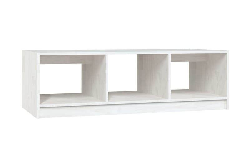 Soffbord vit 110x50x34 cm massiv furu - Vit - Soffbord