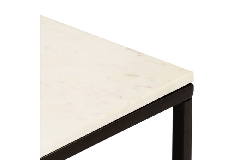 Soffbord vit 40x40x35 cm äkta sten med marmorstruktur - Vit - Marmorbord - Soffbord