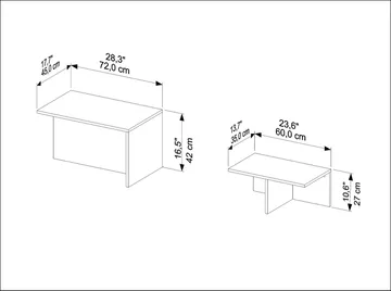 Vumira Satsbord 2 delar 72 cm - taupe och ek - Möbler - Bord & matgrupp - Soffbord - Kistbord