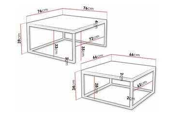 Wardner Kvadratiskt Soffbord Satsbord 76 cm i Ek - Beige - Möbler - Bord & matgrupp - Soffbord