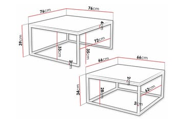 Wardner Kvadratiskt Stapelbart Soffbord 76 cm i Målat Trä - Svart - Möbler - Bord & matgrupp - Soffbord