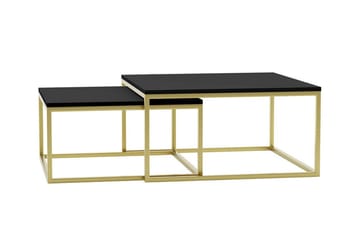 Wardner Kvadratiskt Stapelbart Soffbord 76 cm i Trä med Metallstativ - Svart - Möbler - Bord & matgrupp - Soffbord