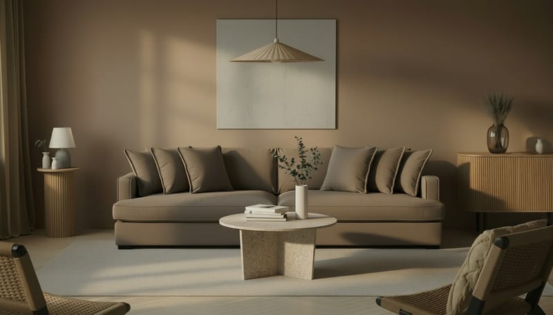 Soffbord Wedge 80 cm Rund Sten - Beige - Möbler - Bord & matgrupp - Soffbord