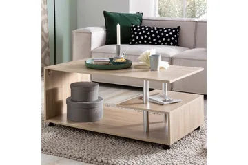 Werbeck Soffbord 105 cm med Förvaring Hylla på Hjul - Trä/Natur - Möbler - Bord & matgrupp - Soffbord