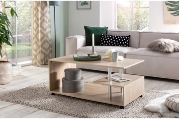 Werbeck Soffbord 105 cm med Förvaring Hylla på Hjul - Trä/Natur - Möbler - Bord & matgrupp - Soffbord