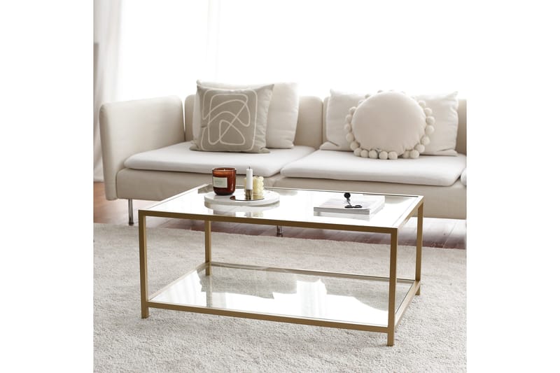 Wickaren Soffbord 90 cm - Guld/Glas - Möbler - Bord & matgrupp - Soffbord