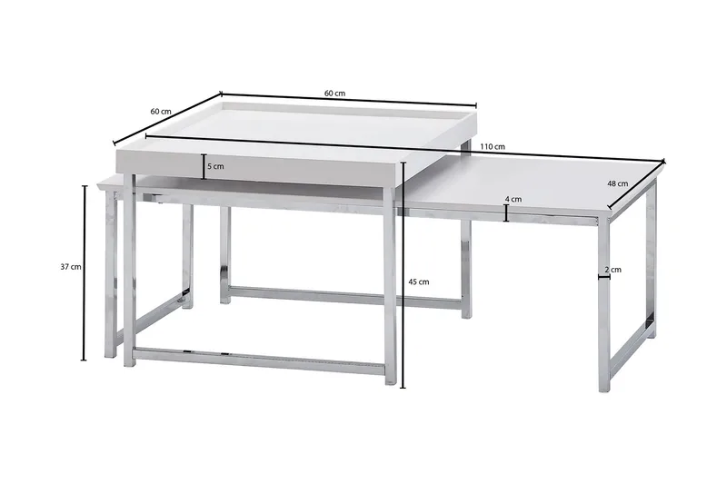 Wilhem Satsbord 110 cm Fyrkantig - Vit - Möbler - Bord & matgrupp - Soffbord
