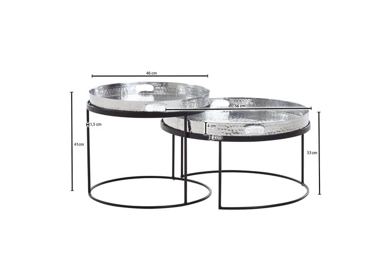 Wilhem Satsbord 46 cm Rund - Silver - Möbler - Bord & matgrupp - Soffbord