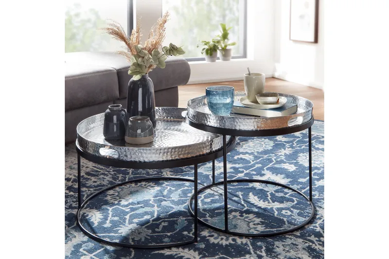 Wilhem Satsbord 46 cm Rund - Silver - Möbler - Bord & matgrupp - Soffbord