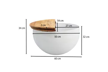 Willowdale Runt Soffbord 60 cm i Metall med Träskiva - Vit - Möbler - Bord & matgrupp - Soffbord