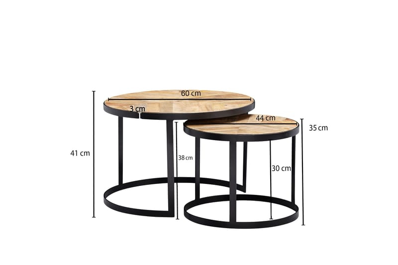 Willowdale Satsbord 60 cm Runt - Natur/Svart - Möbler - Bord & matgrupp - Soffbord