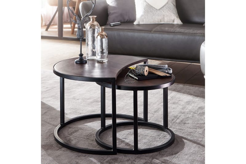 Willowdale Satsbord 60 cm Runt - Teak/Svart - Möbler - Bord & matgrupp - Soffbord