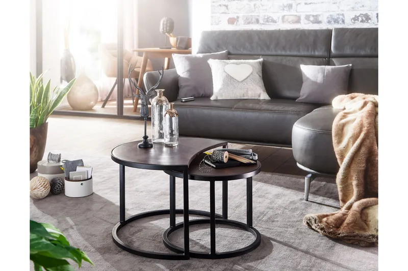 Willowdale Satsbord 60 cm Runt - Teak/Svart - Möbler - Bord & matgrupp - Soffbord