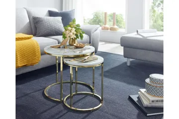 Willowdale Satsbord 80 cm Runt - Vit/Grå - Möbler - Bord & matgrupp - Soffbord