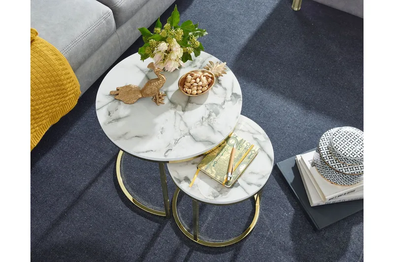 Willowdale Satsbord 80 cm Runt - Vit/Grå - Möbler - Bord & matgrupp - Soffbord