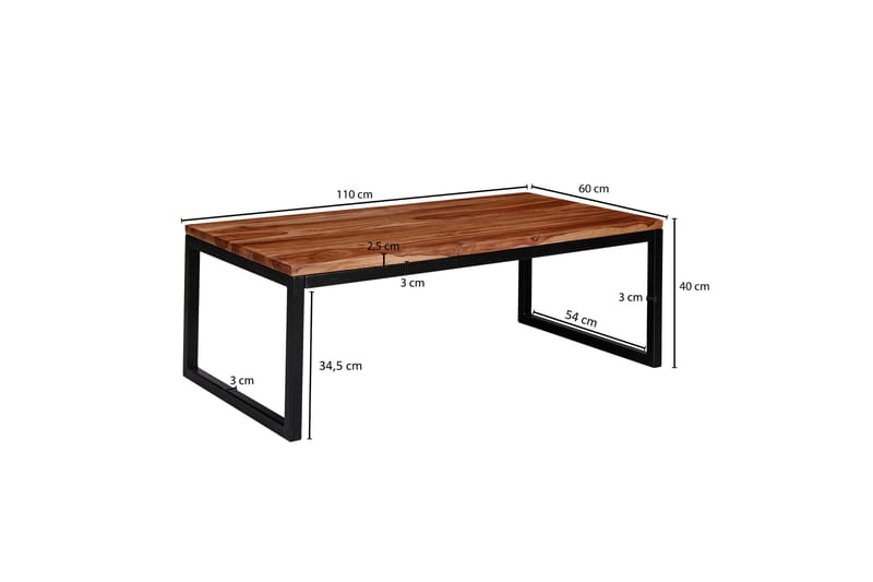 Willowdale Soffbord 110 cm - Teak/Svart - Möbler - Bord & matgrupp - Soffbord