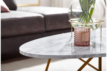 Willowdale Soffbord 120 cm Ovalt - Vit/Guld - Möbler - Bord & matgrupp - Soffbord