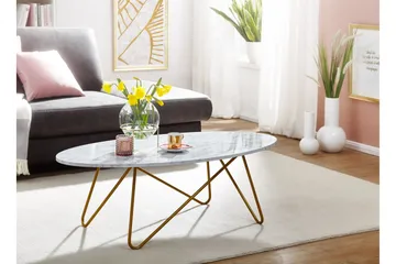 Willowdale Soffbord 120 cm Ovalt - Vit/Guld - Möbler - Bord & matgrupp - Soffbord