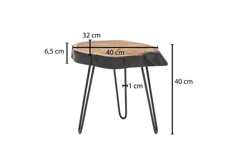 Willowdale Soffbord 40 cm Runt - Brun/Svart - Möbler - Bord & matgrupp - Soffbord