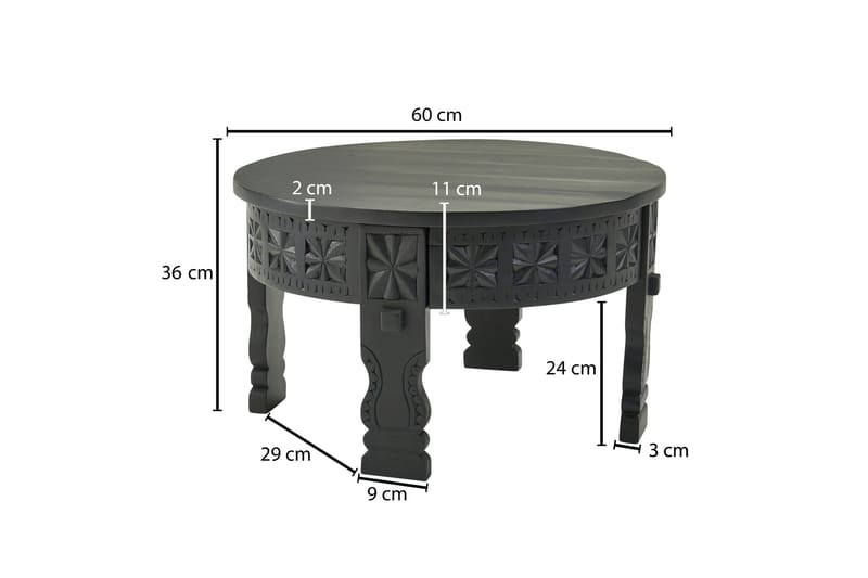 Willowdale Soffbord 60 cm Runt - Svart - Möbler - Bord & matgrupp - Soffbord