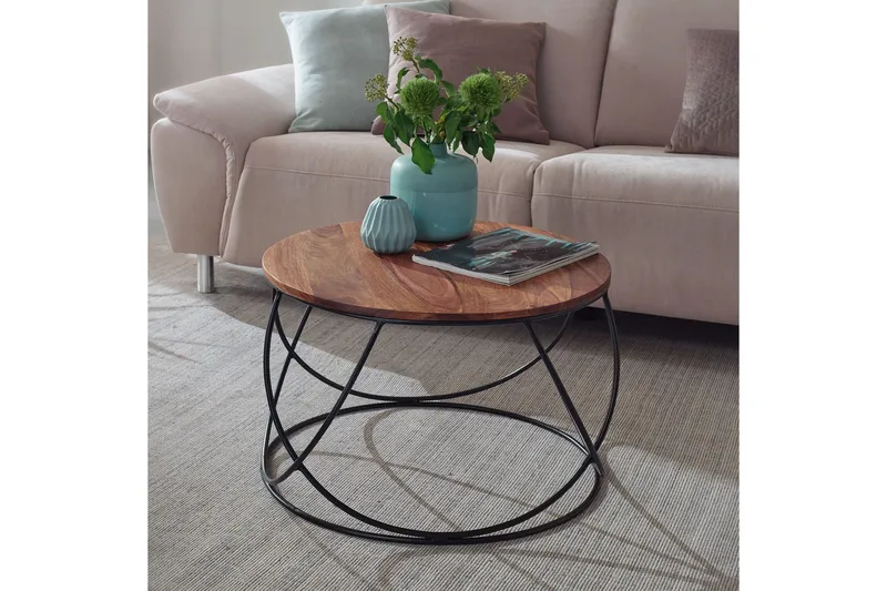 Willowdale Soffbord 60 cm Runt - Trä/Valnötsbrun/Svart - Möbler - Bord & matgrupp - Soffbord