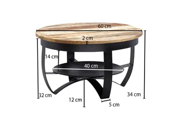 Willowdale Soffbord 60x34 cm med Förvaring Runt - Brun/Svart - Möbler - Bord & matgrupp - Soffbord