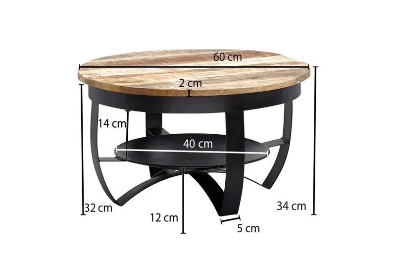 Willowdale Soffbord 60x34 cm med Förvaring Runt - Brun/Svart - Möbler - Bord & matgrupp - Soffbord