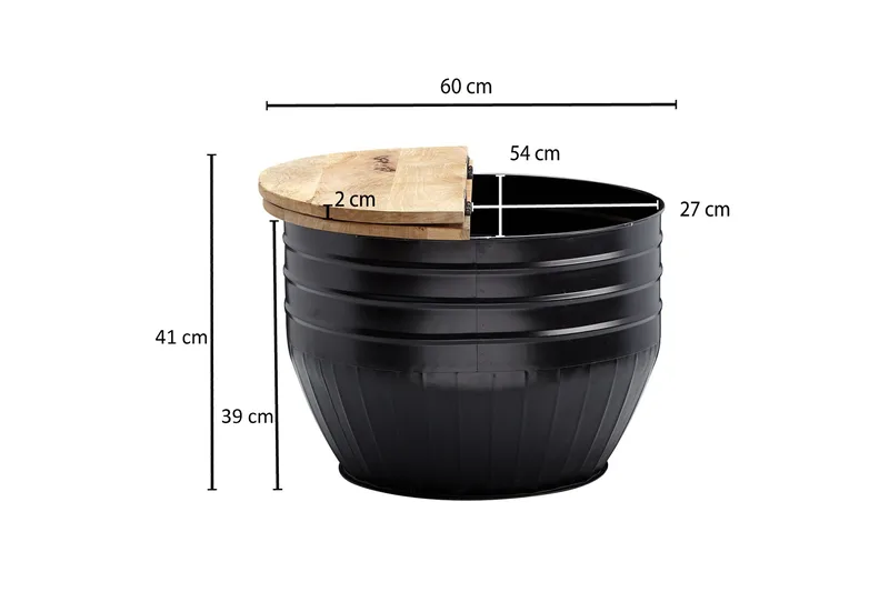 Willowdale Soffbord 60x41 cm Runt - Brun/Svart - Möbler - Bord & matgrupp - Soffbord