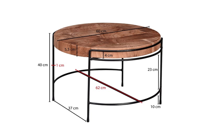 Willowdale Soffbord 62x40 cm Runt - Brun/Svart - Möbler - Bord & matgrupp - Soffbord