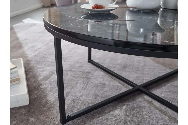 Willowdale Soffbord 80 cm Runt - Svart/Grå - Möbler - Bord & matgrupp - Soffbord