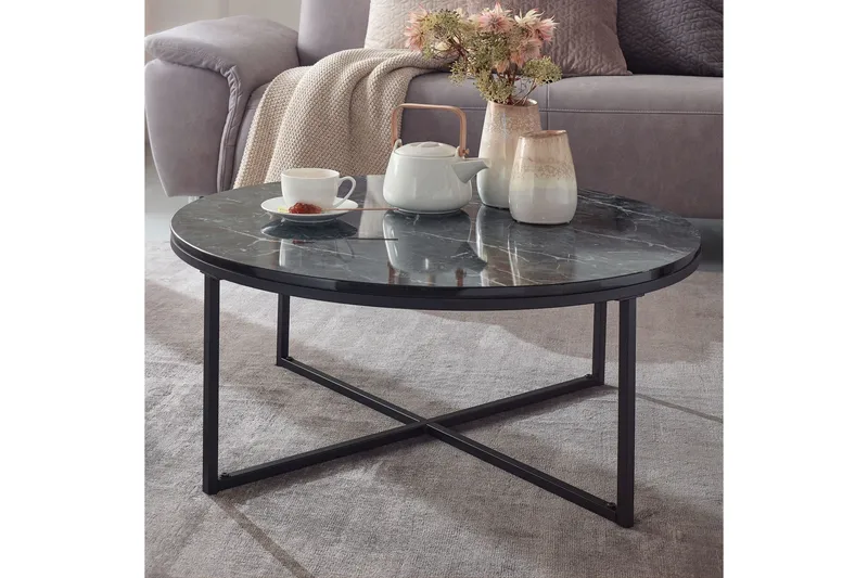 Willowdale Soffbord 80 cm Runt - Svart/Grå - Möbler - Bord & matgrupp - Soffbord