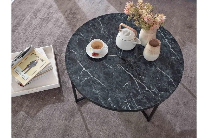 Willowdale Soffbord 80 cm Runt - Svart/Grå - Möbler - Bord & matgrupp - Soffbord