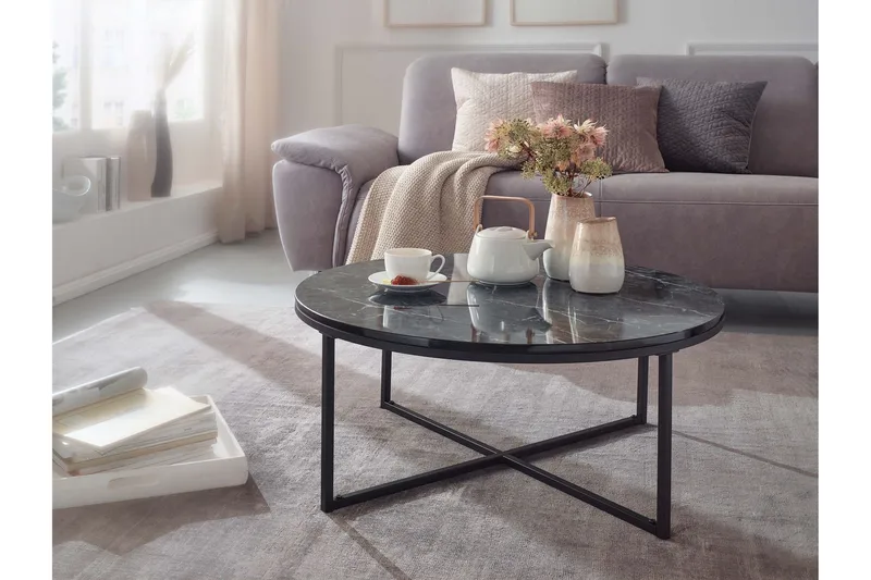 Willowdale Soffbord 80 cm Runt - Svart/Grå - Möbler - Bord & matgrupp - Soffbord