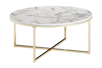 Willowdale Soffbord 80 cm Runt - Vit/Grå/Guld - Möbler - Bord & matgrupp - Soffbord
