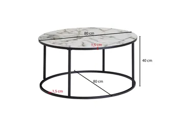 Willowdale Soffbord 80 cm Runt - Vit/Svart - Möbler - Bord & matgrupp - Soffbord