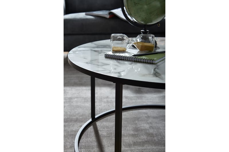 Willowdale Soffbord 80 cm Runt - Vit/Svart - Möbler - Bord & matgrupp - Soffbord