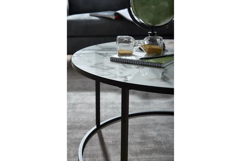 Willowdale Soffbord 80 cm Runt - Vit/Svart - Möbler - Bord & matgrupp - Soffbord