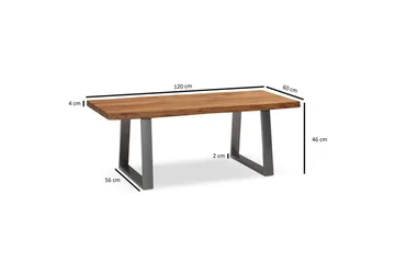 Soffbord Wohnling 120 cm massivt trä träd kant rektangulärt lantligt hus Silver, Raka Löpare - Silver, Raka löpare - Möbler - Bord & matgrupp - Soffbord