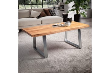 Soffbord Wohnling 120 cm massivt trä träd kant rektangulärt lantligt hus Silver, Raka Löpare - Silver, Raka Löpare - Möbler - Bord & matgrupp - Soffbord