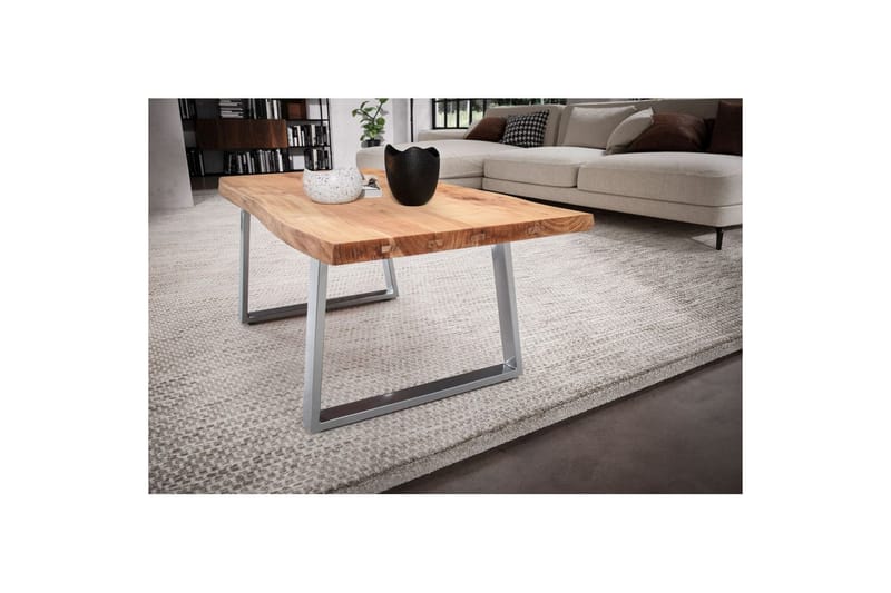 Soffbord Wohnling 120 cm massivt trä träd kant rektangulärt lantligt hus Silver, Raka Löpare - Silver, Raka Löpare - Möbler - Bord & matgrupp - Soffbord